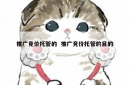 推广竞价托管的  推广竞价托管的目的