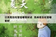 江苏竞价托管选哪家好点  苏州竞价托管哪家好