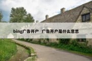 bing广告开户  广告开户是什么意思