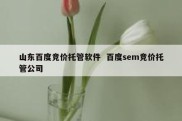 山东百度竞价托管软件  百度sem竞价托管公司