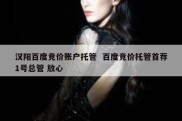 汉阳百度竞价账户托管  百度竞价托管首荐1号总管 放心