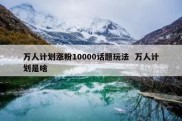 万人计划涨粉10000话题玩法  万人计划是啥