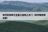 如何获得两万流量让视频上热门（如何赚视频流量）