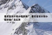 看见音乐计划小程序推广  看见音乐计划小程序推广怎么弄