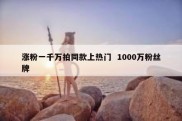 涨粉一千万拍同款上热门  1000万粉丝牌