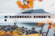 推广竞价托管哪家有实力  竞价网络推广托管