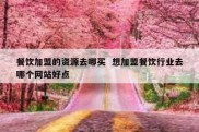 餐饮加盟的资源去哪买  想加盟餐饮行业去哪个网站好点