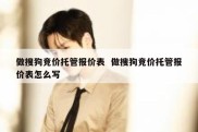 做搜狗竞价托管报价表  做搜狗竞价托管报价表怎么写