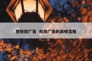 想投放广告  投放广告的简明流程