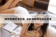 如何利用红书引流  小红书如何引流公众号