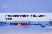 广东百度竞价营销托管  百度sem竞价托管公司