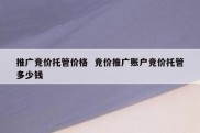 推广竞价托管价格  竞价推广账户竞价托管多少钱