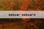淘宝怎么推广  淘宝怎么推广的