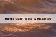 甘肃抖音代运营公司咨询  汉中抖音代运营