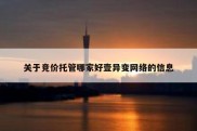 关于竞价托管哪家好壹异变网络的信息