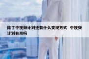 除了中视频计划还有什么变现方式  中视频计划有用吗