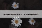 加盟餐饮连锁哪个好点  加盟餐饮相关推荐