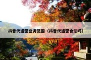 抖音代运营业务范围（抖音代运营合法吗）