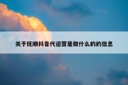 关于抚顺抖音代运营是做什么的的信息
