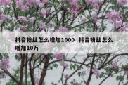 抖音粉丝怎么增加1000  抖音粉丝怎么增加10万