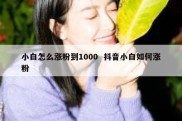 小白怎么涨粉到1000  抖音小白如何涨粉