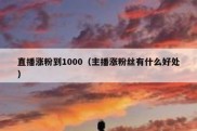 直播涨粉到1000（主播涨粉丝有什么好处）
