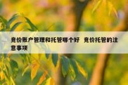 竞价账户管理和托管哪个好  竞价托管的注意事项