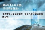 竞价托管公司运营模式（竞价托管公司运营模式分析）