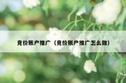 竞价账户推广（竞价账户推广怎么做）