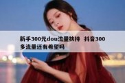 新手300元dou流量扶持  抖音300多流量还有希望吗