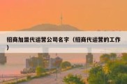 招商加盟代运营公司名字（招商代运营的工作）