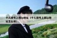 个人拨号上网ip地址（个人拨号上网ip地址怎么填）