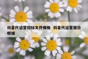 抖音代运营招标文件模板  抖音代运营报价明细