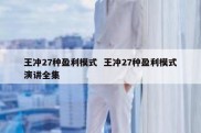 王冲27种盈利模式  王冲27种盈利模式演讲全集