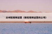 沧州短视频运营（做短视频运营的公司）
