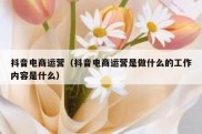 抖音电商运营（抖音电商运营是做什么的工作内容是什么）