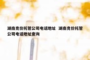 湖南竞价托管公司电话地址  湖南竞价托管公司电话地址查询