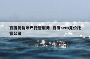 百度竞价账户托管服务  百度sem竞价托管公司