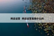 网店运营  网店运营是做什么的