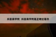 抖音商学院  抖音商学院是正规还是仿