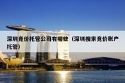 深圳竞价托管公司有哪些（深圳搜索竞价账户托管）