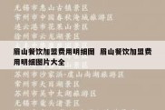 眉山餐饮加盟费用明细图  眉山餐饮加盟费用明细图片大全