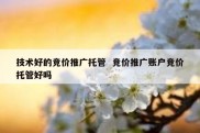 技术好的竞价推广托管  竞价推广账户竞价托管好吗