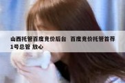 山西托管百度竞价后台  百度竞价托管首荐1号总管 放心