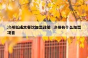 沧州低成本餐饮加盟政策  沧州有什么加盟项目