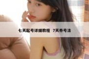 七天起号详细教程  7天养号法
