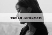 微商怎么做（网上微商怎么做）