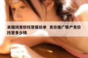 关键词竞价托管报价单  竞价推广账户竞价托管多少钱
