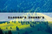 怎么投放央视广告  怎样投央视广告