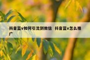 抖音蓝v如何引流到微信  抖音蓝v怎么推广